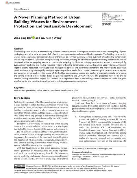 A Novel Planning Method of Urban Building Wastes for Environment ... - raincitystudios.com