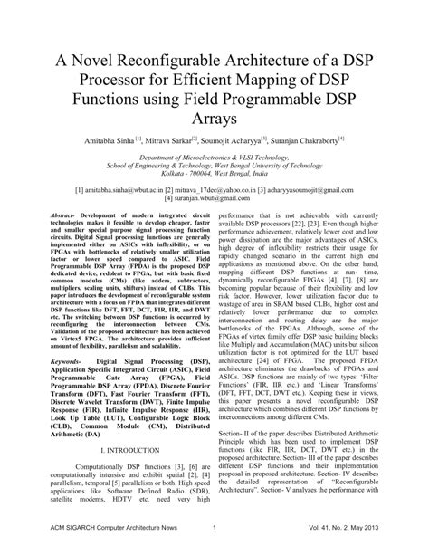 A novel reconfigurable architecture of a DSP processor for efficient ... - wintechmobiles.com
