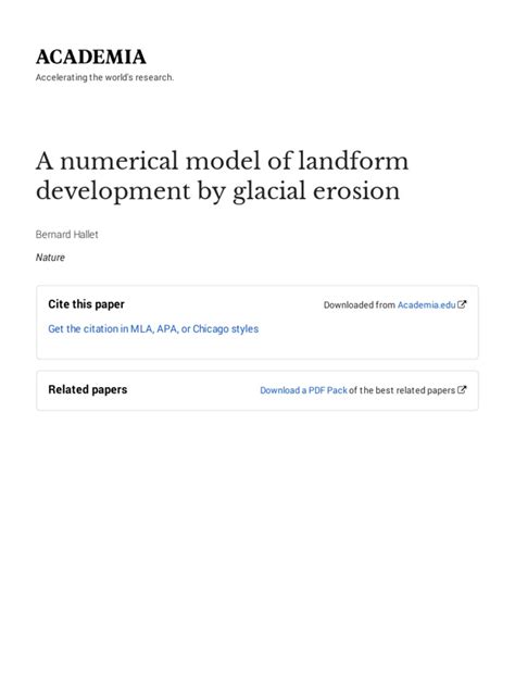 A numerical model of landform development by glacial erosion - wintechmobiles.com