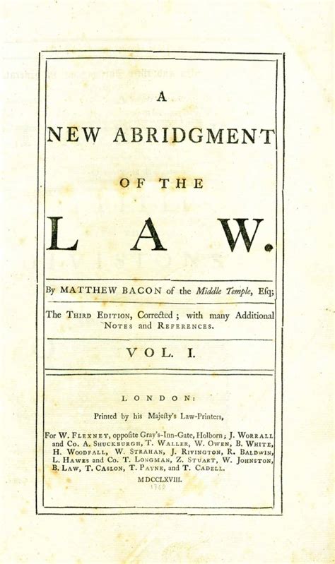 A New Abridgment of the Law