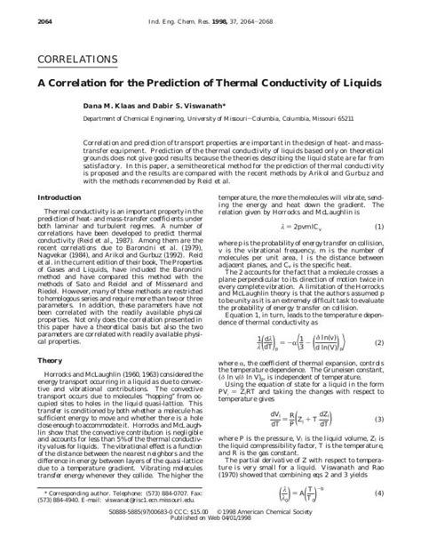 A New Correlation for Thermal Conductivity of Liquids