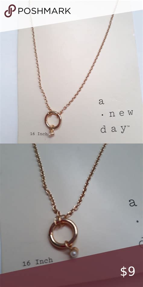 A New Day Necklace 18in L with Pendant Small Pink Stone eBay