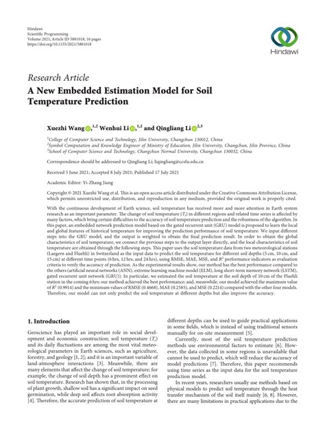 A New Embedded Estimation Model for Soil Temperature …