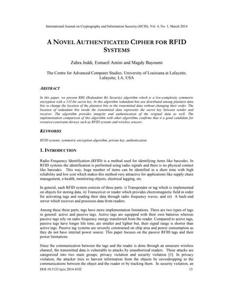 A Novel Authenticated Cipher for RFID Systems