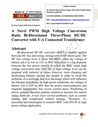 A Novel PWM High Voltage Conversion Ratio Bi