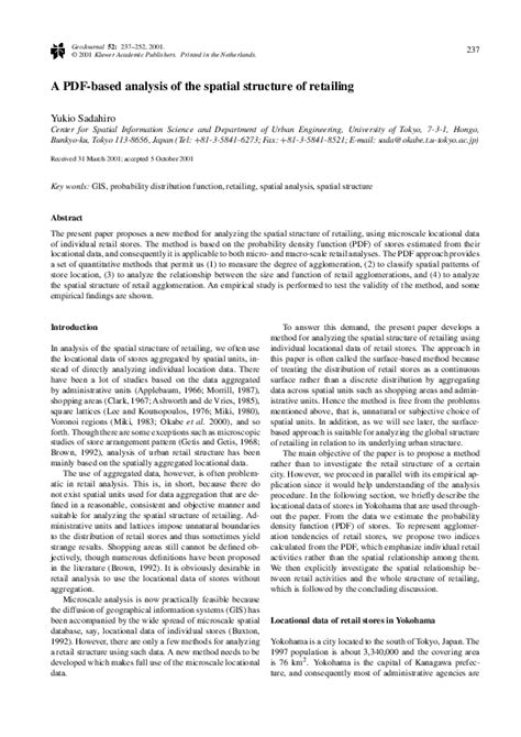 A PDF-based analysis of the spatial structure of retailing - JSTOR - wintechmobiles.com
