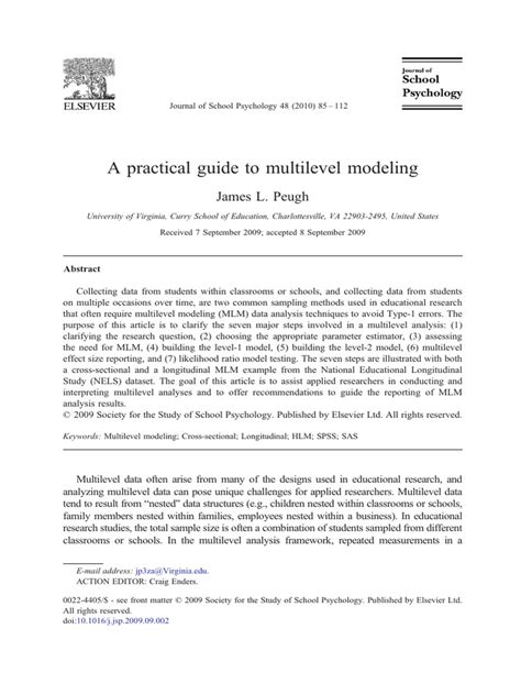 A practical guide to multilevel modeling. - APA PsycNet - wintechmobiles.com