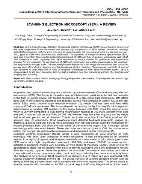 A Preliminary Study of Scanning Electron Microscopy (SEM) for - raincitystudios.com
