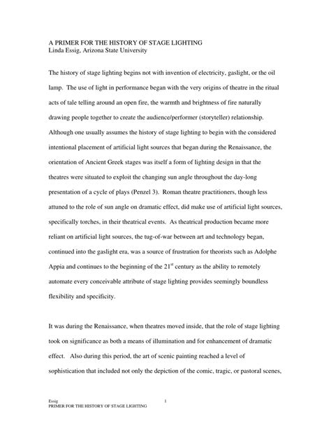 A PRIMER FOR THE HISTORY OF STAGE LIGHTING - ResearchGate - wintechmobiles.com