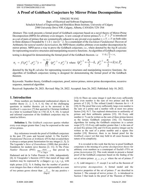 A Proof of Goldbach Conjecture by Mirror Prime … - wintechmobiles.com