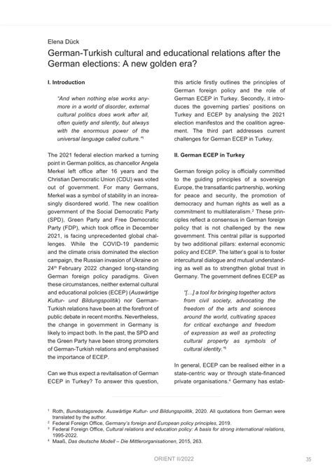 A Page in German-Turkish Relations: From Distance to Critical Practicality.