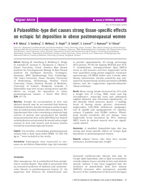 A Palaeolithic-type diet causes strong tissue-specific effects on ...