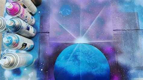 A Path in Space Spray Paint Art - YouTube