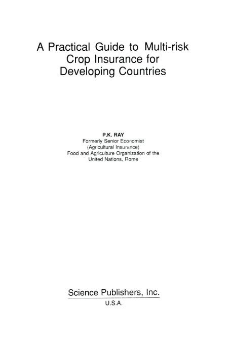 A Practical Guide to Multi-Risk Crop Insurance for Developing Countries