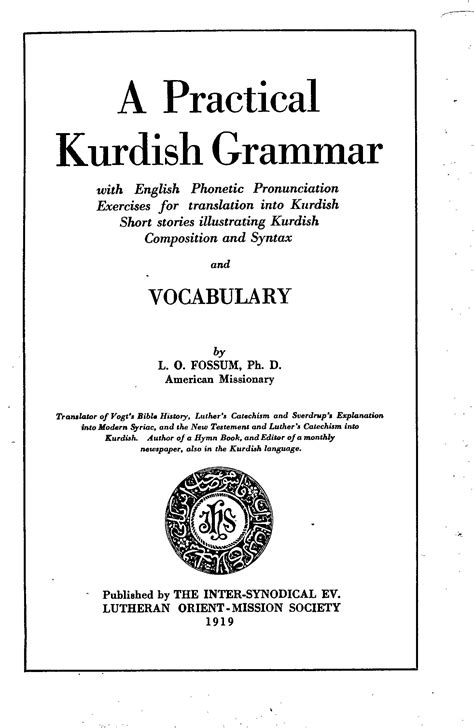 A Practical Kurdish Grammar 1919