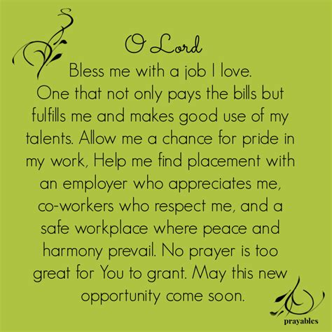 A Prayer for Employment