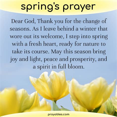 A Prayer in the Spring