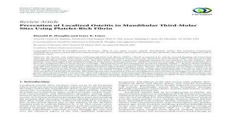 A Prevention of Localized Osteitis in Mandibular Third Molar