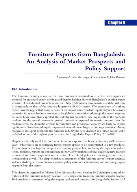 A Project Report on Furniture Export