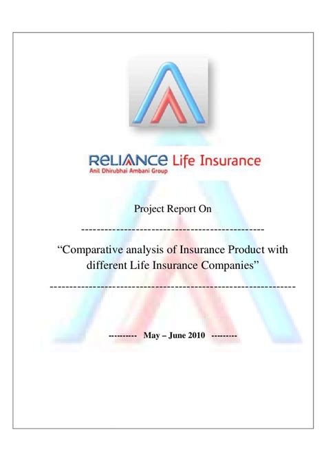A Project Report on Reliance Life Insurance