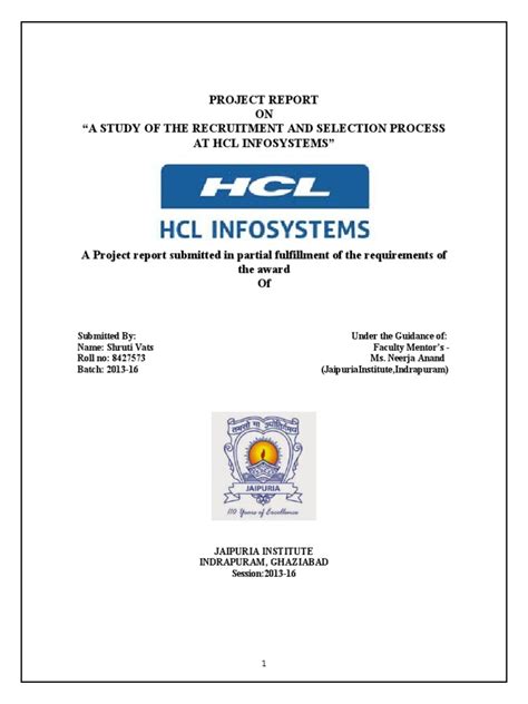 A Project Report on Sales at Hcl Infosystems Ltd 4