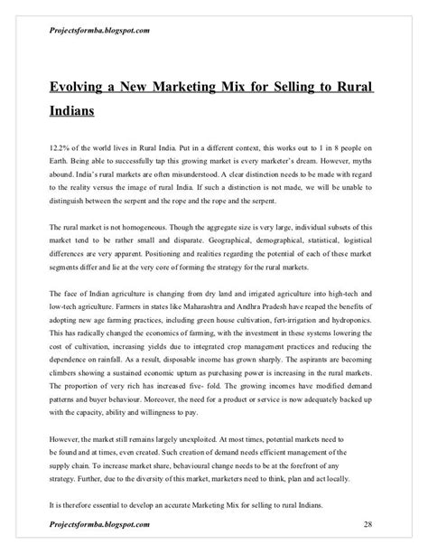 A Project Repot on Rural Marketing