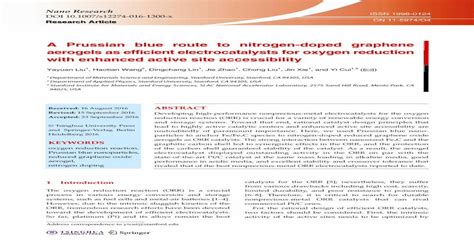 A Prussian blue route to nitrogen-doped graphene aerogels as