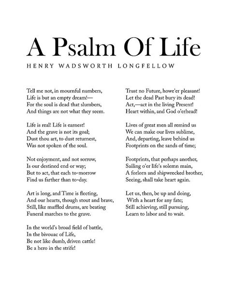 A Psalm Of Life By Longfellow