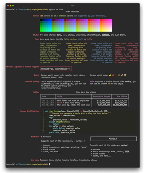 A Python library for rich text and beautiful formatting in the terminal