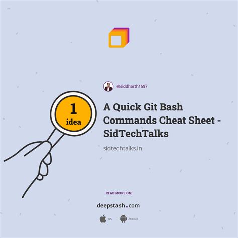 A Quick Git Bash Commands Cheat Sheet SidTechTalks