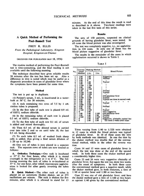 A Quick Method of Performing the Paul-Bunnell Test.