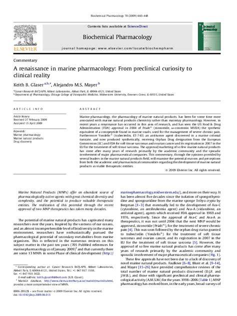 A renaissance in marine pharmacology: From preclinical curiosity to ... - raincitystudios.com