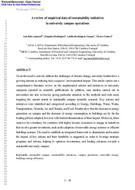 A review of empirical data of sustainability initiatives in university ... - raincitystudios.com