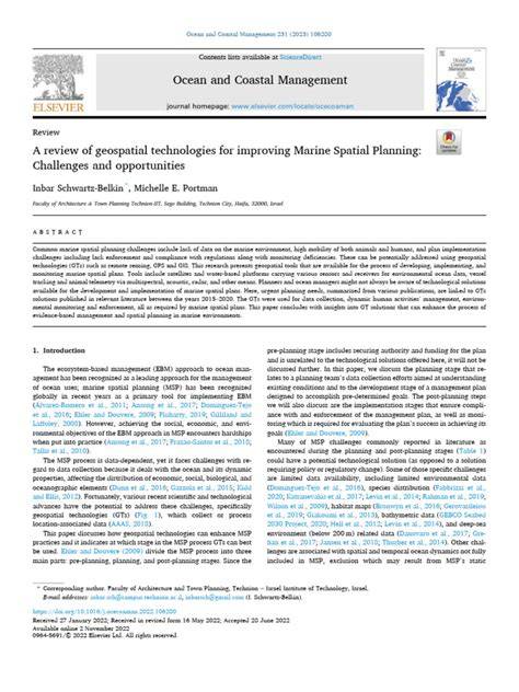 A review of geospatial technologies for improving Marine Spatial ... - raincitystudios.com