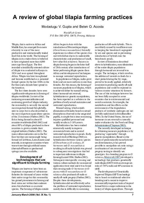 A review of global tilapia farming practices - raincitystudios.com