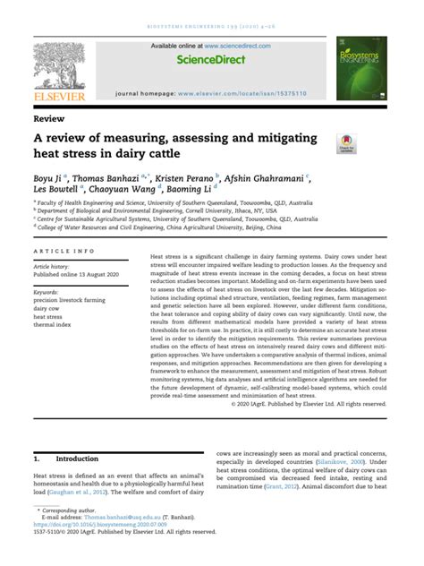 A review of measuring, assessing and mitigating heat stress in dairy ... - coolestguyplanet.net