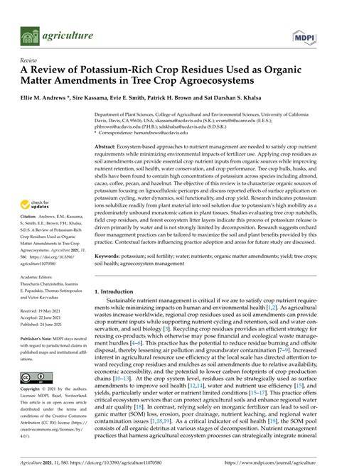 A Review of Potassium-Rich Crop Residues Used as … - raincitystudios.com
