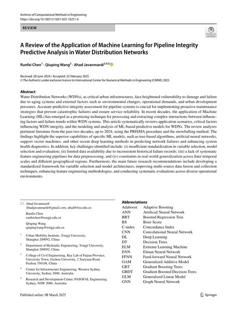 A Review of the Application of Machine Learning for Pipeline Integrity ... - coolestguyplanet.net
