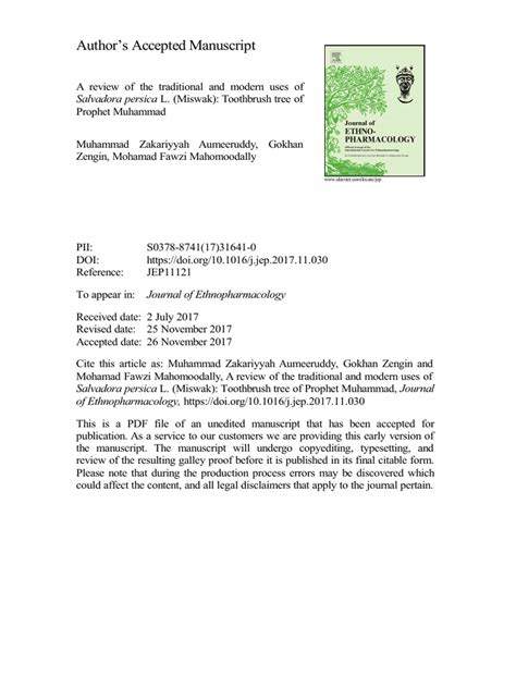 A review of the traditional and modern uses of Salvadora persica L ... - wintechmobiles.com