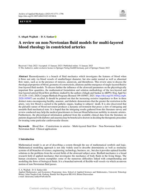 A review on non-Newtonian fluid models for multi … - wintechmobiles.com