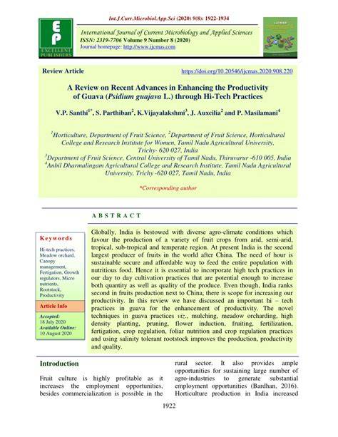 A Review on Recent Advances in Enhancing the Productivity of Guava ... - raincitystudios.com