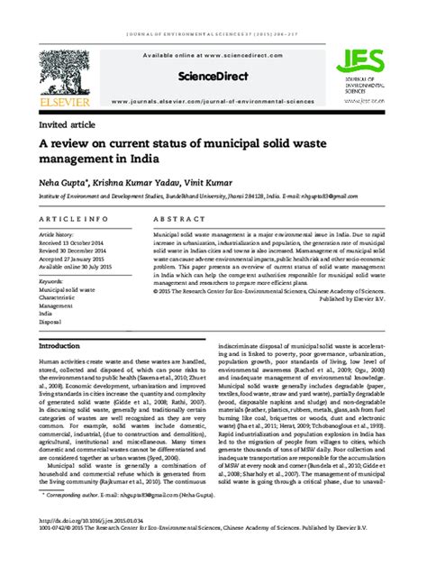 A review on the municipal solid waste management status ... - Springer - raincitystudios.com