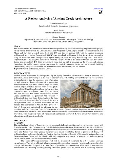 A Review Analysis of Ancient Greek Architecture - ResearchGate