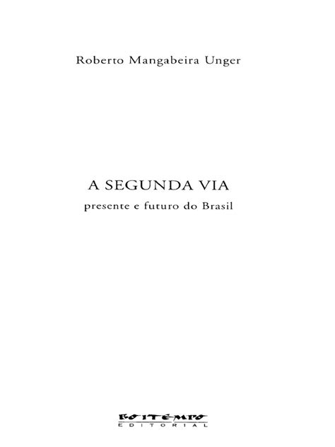 A SEGUNDA VIA ROBERTO MANGABEIRA UNGER pdf