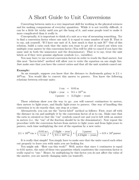 A Short Guide to Unit Conversions - Yale University - wintechmobiles.com