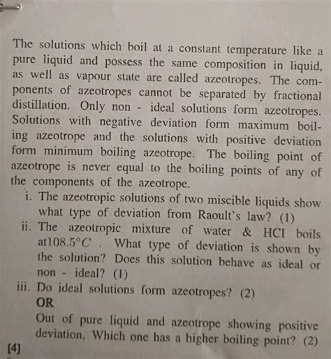 A solution of two miscible liquids showing negative deviation from ... - wintechmobiles.com