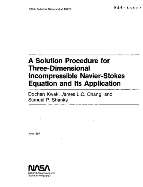 A Solution Procedure For Three Dimensional Incompressible Navier Stokes ... - wintechmobiles.com