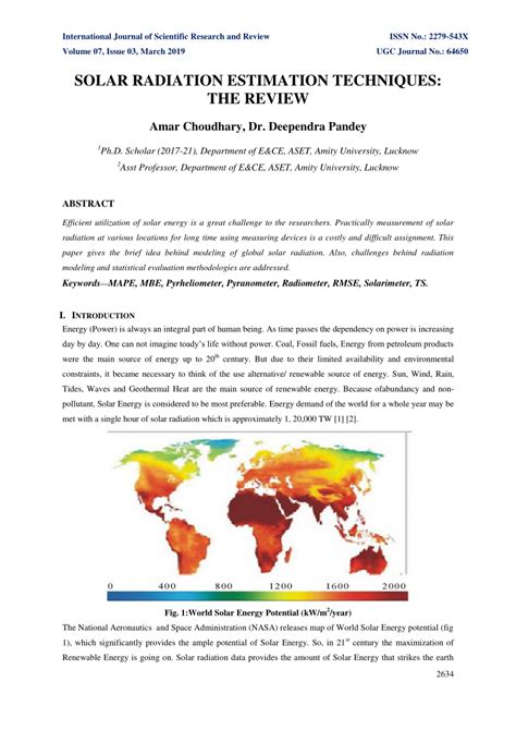 A state of art review on estimation of solar radiation with various ... - wintechmobiles.com