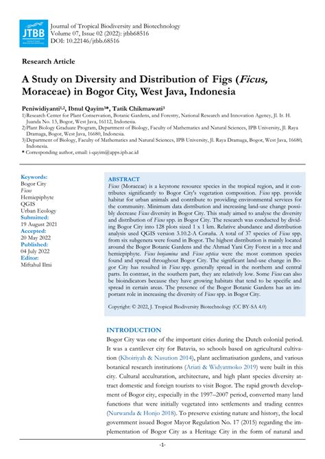 A Study on Diversity and Distribution of Figs (Ficus, Moraceae) in ... - raincitystudios.com