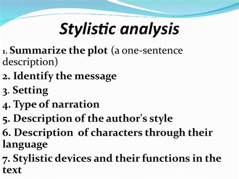 A STYLISTIC ANALYSIS OF THE STORY pptx